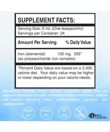 IROFOL High Potency Liquid Iron Supplement | Malt Chocolate Flavor | 4 fl oz (118 mL) | 100mg Polysaccharide Iron Complex | Anemia Iron Deficiency Support for Kids & Adults - Buy Online on GoSupps.com