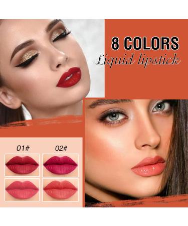 8 Colors Liquid Matte Lipstick Set for Dark Skin Women - Long Lasting 24 Hour Matte Lipstick - Pack of 8 - Buy Online on GoSupps.com