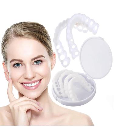 Fluktrix Temporary tooth whitening veneers dentures 2 pairs of cosmetic artificial upper and base teeth artificial teeth with a confident smile for men and women unit size