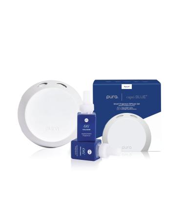 Capri Blue Pura 4 Smart Fragrance Diffuser Kit - Includes 1 Pura V4 Aromatherapy Diffuser + 2 Capri Blue Volcano Diffuser Pura Fragrance Refill Vials - Fragrance Diffusers for Home