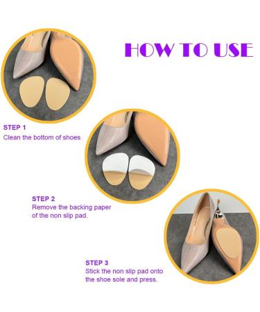 6 Pairs Shoe Sole Non Slip Pads - Heel Anti Skid Protectors - Rubber Grip Bottom Cushions - Beige - Buy Online on GoSupps.com
