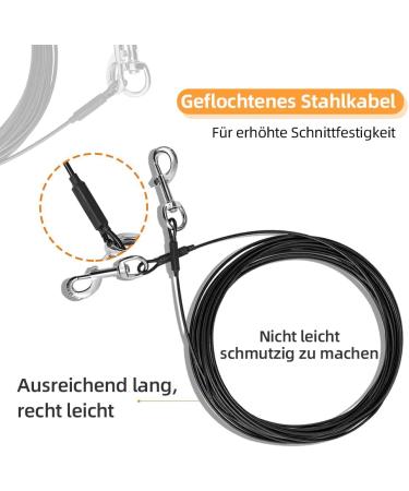 Mi Metty Tie-Out Line for Dogs | Durable Kausproof Dog Cable | 20ft (6m) for Medium to Large Dogs - Ideal for Farms | Shop Internationally - Buy Online on GoSupps.com