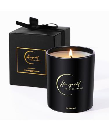 Scented Candles for Women & Men 8 oz Soy Wax Candles for Home Sandalwood 45 Hours Burn Black Get Well Candle Gifts for Women & Men Room Decor Candles Mothers Day Candle