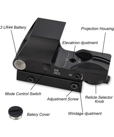 Feyachi Reflex Sight Red & Green Dot Scope | 4 Reticles | 45 Degree Rail Mount - Buy Online on GoSupps.com
