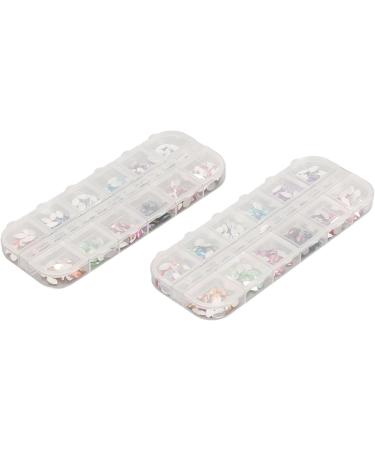 Flat Nail Stickers With Diamonds 2 Boxes Nail Rhinestones Flat Back Assorted Bright Colors Sparkling Widely Used Nail Art Stones for Manicure DIY Makeup - Buy Online on GoSupps.com