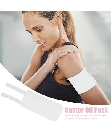 Castor Oil Packet Compress Natural Castor Essential Oil Pack Wrap Waterproof and Reusable Castor Oil Packs for Calf and Sleep Aid White - Buy Online on GoSupps.com