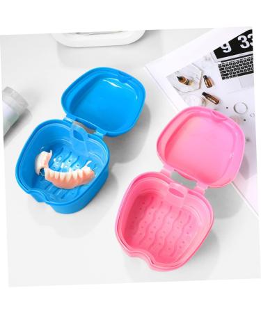 Supvox Pink Toothbox Organizer - 2-Piece Plastic Container with Lid for Tooth Braces & Prosthesis | Ideal for Outdoor Use - Buy Online on GoSupps.com