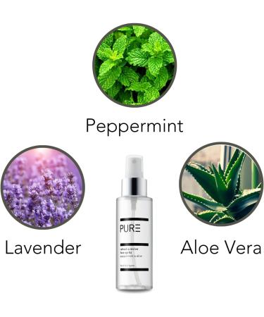 Hydrating Facial Toner Spritz by PURE Spa Skincare - 100% Natural & Vegan Refreshing Mist & Toner for Balancing Skin - 100ml - Uplifting Ingredients and Scent of Peppermint Lavender & Aloe Vera - Buy Online on GoSupps.com