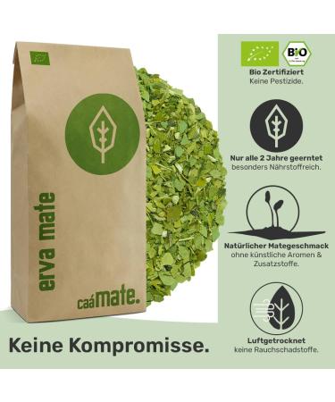 Buy Organic Mate Tea 1kg - Fresh & Green Yerba Mate Smoke-Free Fair Trade DE- KO-006 Plastic-Free - Buy Online on GoSupps.com