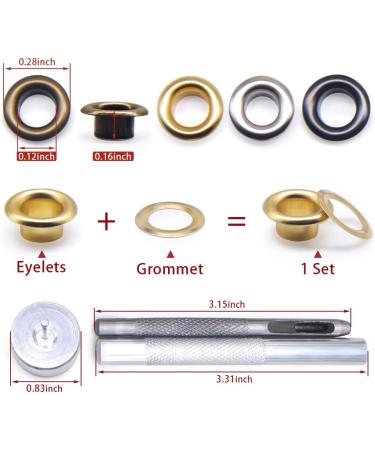 Grommet Kit - 800 Sets Eyelets with 3-Piece Installation Tool Kit - 4 Colors - 100# Inner Diameter 3mm - Buy Online on GoSupps.com