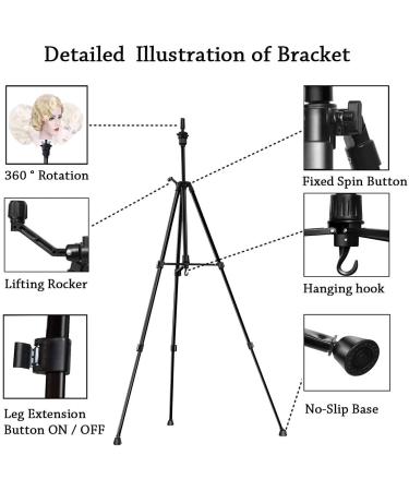 Wig Stand Tripod - Adjustable Metal Mannequin Head Stand (24-64 inch) - 1 Count - Buy Online on GoSupps.com