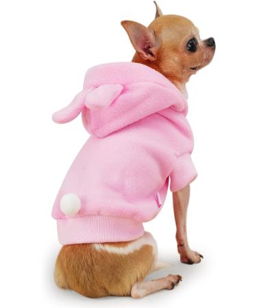 Frienperro Easter Rabbit Dog Costume - Pink XXS Cotton Hoodie for Small Dogs & Puppies - Buy Online on GoSupps.com