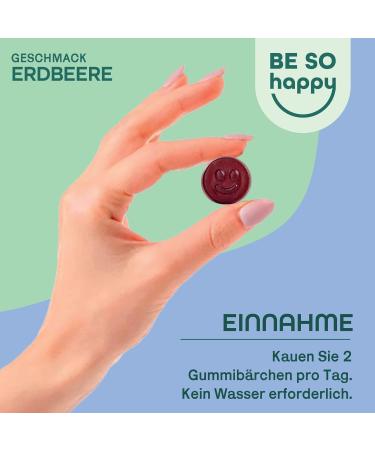 Buy Vegan Ashwagandha Gummy Bears 250mg - High-Dose Anti-Stress with GABA & Rhodiola - Strawberry Flavor - 60 Count | Be So Happy Relax Buddy - Buy Online on GoSupps.com