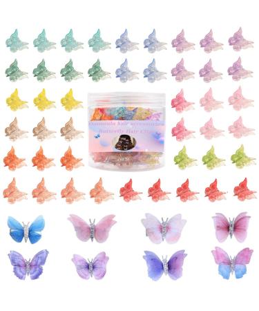 58 pcs Hair Clips for Women and Girls Hair Clips Butterfly Hair Clips Mini Cute Clips Small Pastel Hair Claw Clips Multi-color Hair accessories for Girls Hair Barrettes for Women