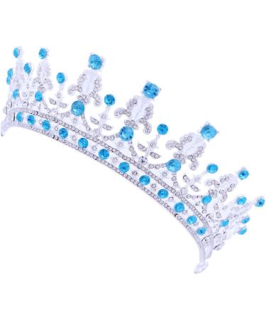 Frcolor Wedding Tiara Crown Rhinestones Crystal Bridal Pageant Princess Tiara Crown Headband (Blue) - Buy Online on GoSupps.com