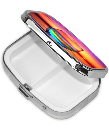 Colorful Glass Sunset Pill Case - 2 Compartment Travel Organizer for Purse - Cute Small Pill Box for Gifts - Buy Online on GoSupps.com