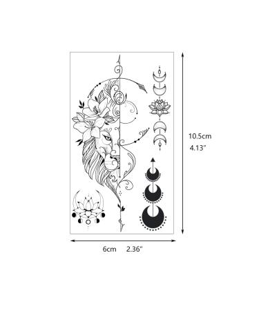 20 Sheets Black Tiny Temporary Tattoo Stickers for Men Women - Moon Butterfly Bird Flower Designs - Waterproof Body Art for Arm Neck Shoulder - Buy Online on GoSupps.com