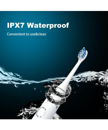 Mamibot Electric Toothbrush for Adults | Waterproof Power Toothbrush with 5 Modes & 4 Brush Heads | Rechargeable & Long-lasting Battery | White - Buy Online on GoSupps.com