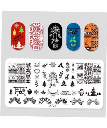 Zonster 6-Piece Nail Art Stamping Plates Set - Christmas Tree Deer & Snowflake Designs for Festive Nail Designs - Buy Online on GoSupps.com