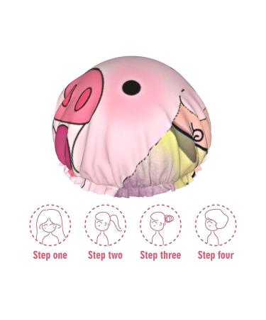 Funny Pigs Printed Waterproof Shower Cap for Women - Fits All Head Sizes and Hair Textures - Buy Online on GoSupps.com