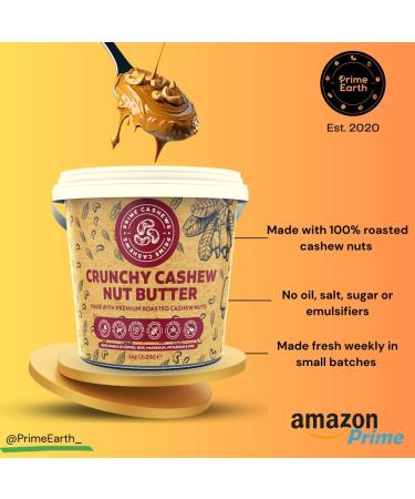 Crunchy Cashew Nut butter 1kg (x2) Bundle - Made with Premium Cashew Nuts - Free from Oil Salt & Sugar - Vegan Keto & Paleo Friendly - Produced in Small Batches - Made in The UK - Buy Online on GoSupps.com