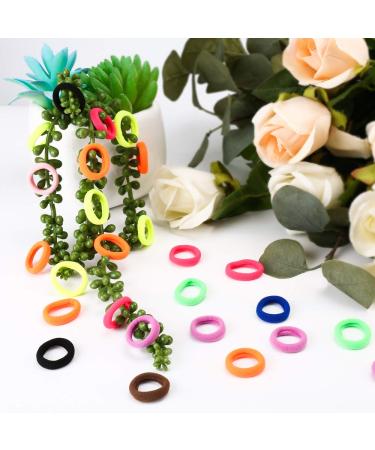 120PCS Baby Hair Ties - Cotton Toddler Hair Bands for Girls - Elastic Ponytail Holders by Nspring (Assorted Bright Colors) - 1 Inch Diameter - Buy Online on GoSupps.com