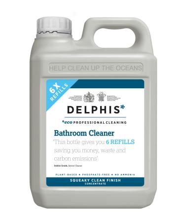 Delphis Eco Bathroom Cleaner - Plant-based Vegan Bathroom Cleaning Spray Free from Fragrances Chlorine and Phosphates EU Ecolabel Accredited 2 Litres White Unscented  2Ltr - Buy Online on GoSupps.com