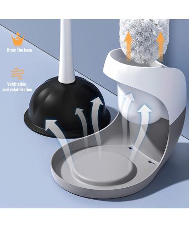 Home Toilet Bowl Brush Cleaner and Plunger Combo Set with Toilet Cleaning Tool for Bathroom Storage Organization - Buy Online on GoSupps.com