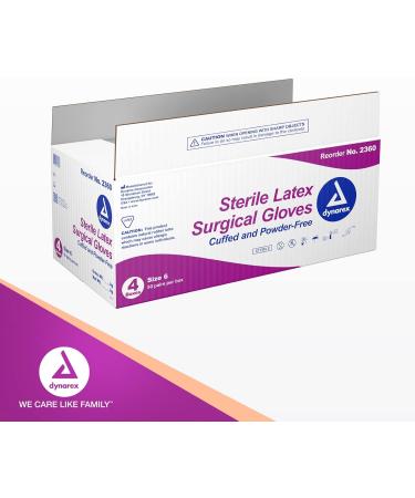 Dynarex Sterile Latex Surgical Gloves Powder-Free Size 6 - 200 Pairs (1 Case) | Medical Grade Healthcare Gloves - Buy Online on GoSupps.com