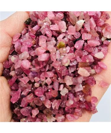 Natural Tourmaline Macadam Raw Material Pink Tourmaline Raw Stone Macadam Natural Luster (Size : 300g)