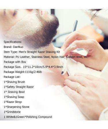 Premium Safety Straight Razor Shaving Set for Men | Complete Kit with Brush Bowl Strop Soap & Polishing Compound Perfect Gift - Buy Online on GoSupps.com