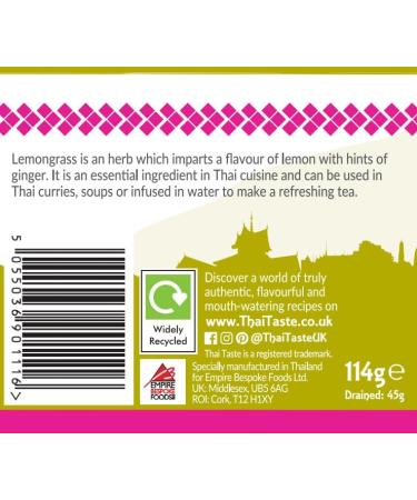  Thai Taste Thai Taste | Lemongrass in Brine | 2 x 114 g - Buy Online on GoSupps.com