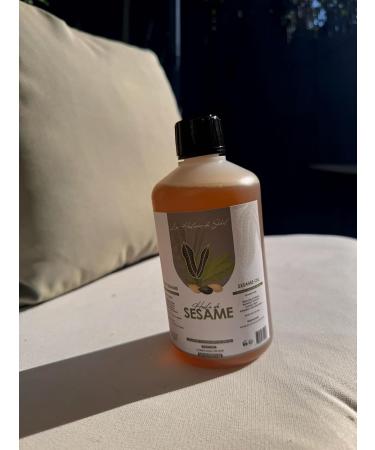 The Oil Mills of the Sahel Pure and natural sesame oil cold pressed face body hair and massage rich in vitamin E and antioxidants cosmetic and food safe use 500 ml - Buy Online on GoSupps.com