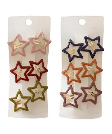Pinksee 12 Pcs Metal Snap Hair Clips Star Hair Barrettes Hair Accessories for Women Girls - Buy Online on GoSupps.com