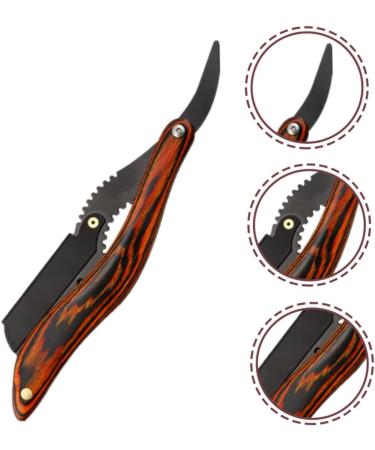Minkissy Manual Razor - Professional Wood Handled Bart Razor for Men | Stainless Steel Cutting Tool | 16x3.3x1.2cm - Buy Online on GoSupps.com