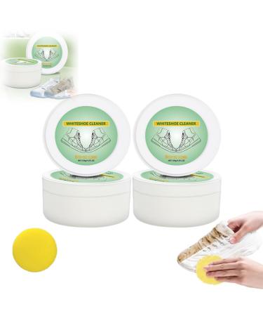 White Shoe Cleaner 120g White Shoe Cleaning Cream White Shoes Cleaning Multi-Functional Shoe Cleaning and Stain Removal Cream Water-Free Cleaning with Sponge (2PCS)