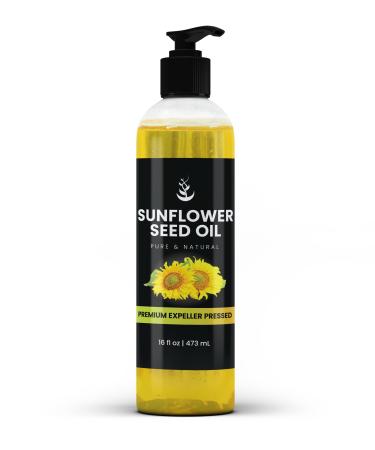 Pure Original Ingredients Sunflower Seed Oil Vegan & Non-GMO Clear Bottle (16 Ounce)