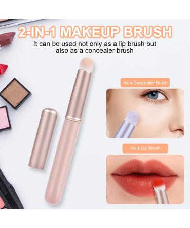 AOOWU Lip Brush Set - 3 Pcs Reusable Applicators for Women | Travel-Friendly Makeup Brushes for Lipstick, Eyeshadow & Eyebrows - Buy Online on GoSupps.com