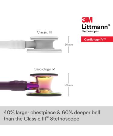 3M Littmann Cardiology IV Stethoscope 6239 - High Polish Rainbow Chestpiece - Plum Tube - Violet Stem - Black Headset - Buy Online on GoSupps.com