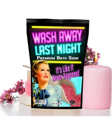 Wash Away Last Night Bath Soak - Pink Luxury Bath Salts for Women | Mediterranean Sea Salts | Funny Girlfriend & Best Friends Gifts | Ladies Night & Bachelorette Party Favors - Buy Online on GoSupps.com