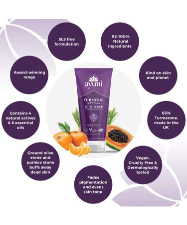 Ayumi Turmeric & Bergamot Body Scrub | Vegan Cruelty-Free 2 x 200ml - International Shipping Available - Buy Online on GoSupps.com