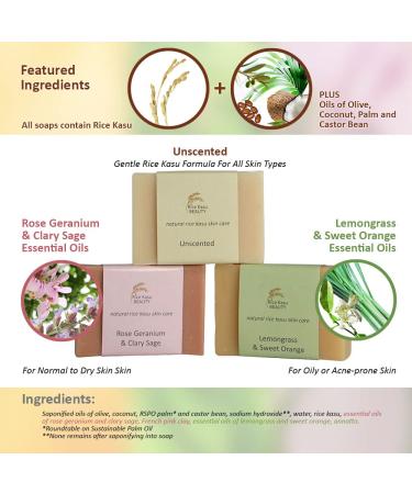 Travel Facial Soap Set - Unscented & Fragrant Bars 3 Oz - Includes Case - Rose Geranium Lemongrass & Sweet Orange - Perfect for International Shipping - Buy Online on GoSupps.com