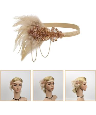 FRCOLOR 1920s Flapper Headpiece 1920s Flapper Headband Rhinestone Hair Band Headpiece Head Accessories Party Headband Champagne - Buy Online on GoSupps.com