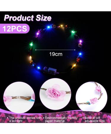 URAQT LED Flower Headband 12PCS - Light Up Flower Crown Garland for Women, Girls - Wedding, Halloween, Christmas Party Decor - Buy Online on GoSupps.com