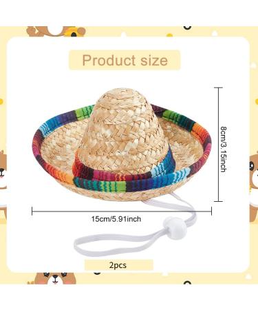Webeedy 2-Piece Pet Mexican Straw Hat - Dog Sombrero for Parties Photo Shoots & Halloween Decorations - Buy Online on GoSupps.com