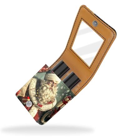 Travel Lipstick Organizer Case | Portable Makeup Bag with Mirror | Santa Claus Holiday Gift - Buy Online on GoSupps.com