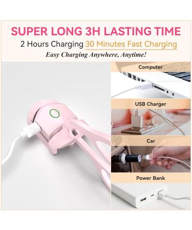 Heated Eyelash Curlers Electric Eyelash Curlers USB Rechargeable Eye Lash Curler for Women 24 Hours Long Lasting Naturally Eyelashes Handheld Eyelash Heated Curler-Easy to Curl - Buy Online on GoSupps.com
