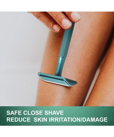 The Grooming Society Double Edge Safety Razor (Closed Comb) - Metal Safety Razor with 10 Blades (Blue) - Buy Online on GoSupps.com