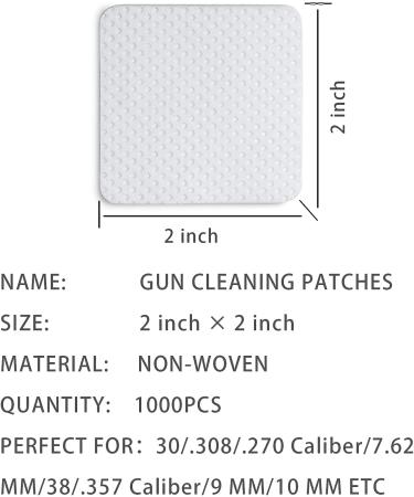 1000 Thicken Gun Cleaning Patches with Storage Case - Highly Absorbent & Less Lint - 2 Square Gun Wipes for Pistol, Rifle, 9mm-.45Cal/.30-7.62-556 - Buy Online on GoSupps.com