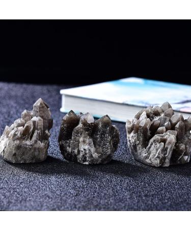 Natural Crystal Rough Crystal Decoration 1PC Natural Crystals Smoke Crystal Cluster Rock Raw Stone Fish Tank Ornaments Gem Ornament Home Decoration Light Grey - Buy Online on GoSupps.com